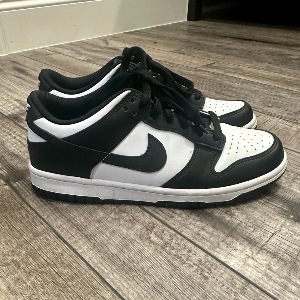 Nike Dunk Low-Black and White Sneakers (youth size 6.5)